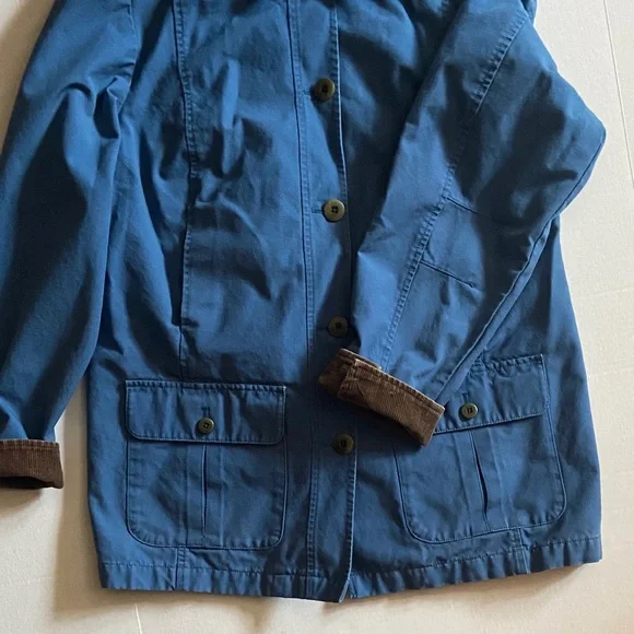 Vintage 90s Blue LL Bean Flannel Lined Barn Jacket Size S